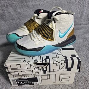 Nike‎ Kyrie 6 Concepts PS Kids Sail Metallic Gold Aqua CV5573 149 12 Little Boys